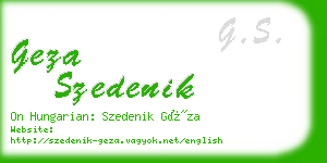 geza szedenik business card